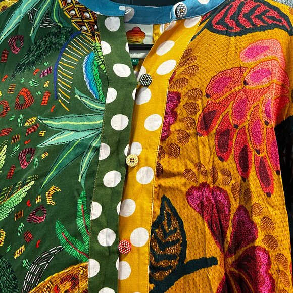 FARM RIO NWOT Earth Rainbow Long Sleeve Dress - Picture 5 of 6